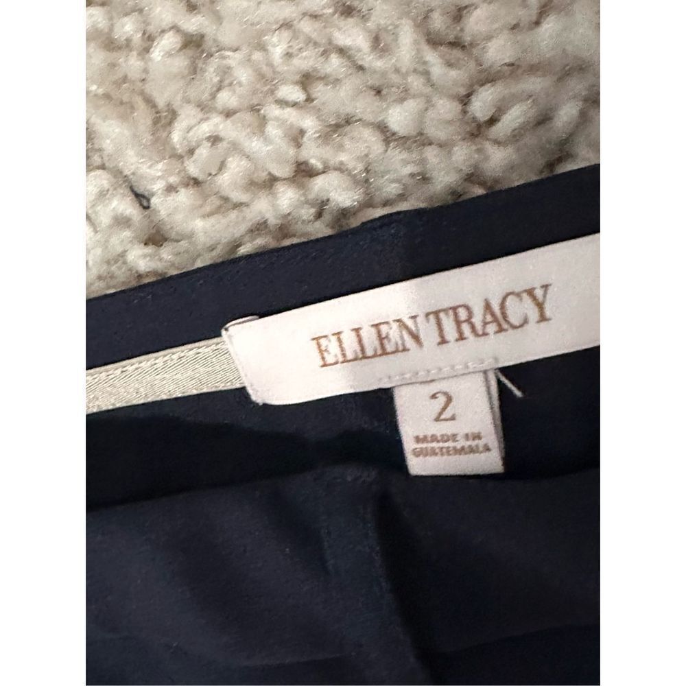 NEW WITH TAGS NWT Ellen Tracy Betty Wide Leg Dress Pants NAVY BLUE SIZE 2 - Picture 3 of 9